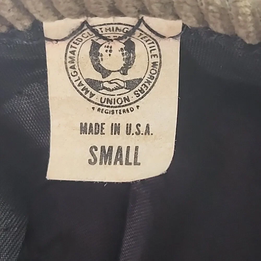 Newsboy Snap Cap Brown Corduroy Amalgamated Clothing & Textile Workers Union USA